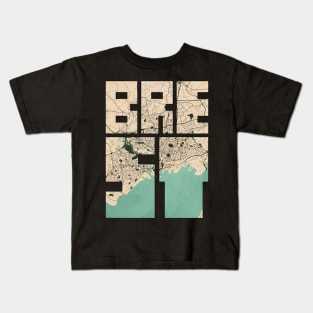 Brest, France City Map Typography - Vintage Kids T-Shirt